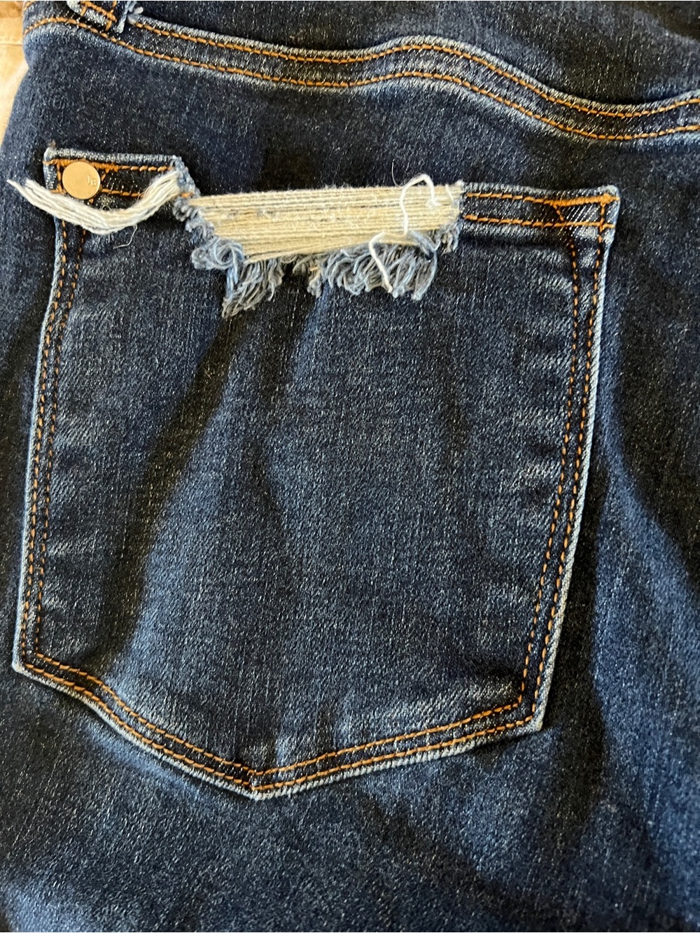 Judy Blue High Rise Raw Hem Bootcut Jeans Dark Wash Size 15/32 Western Cowgirl - Picture 7 of 9